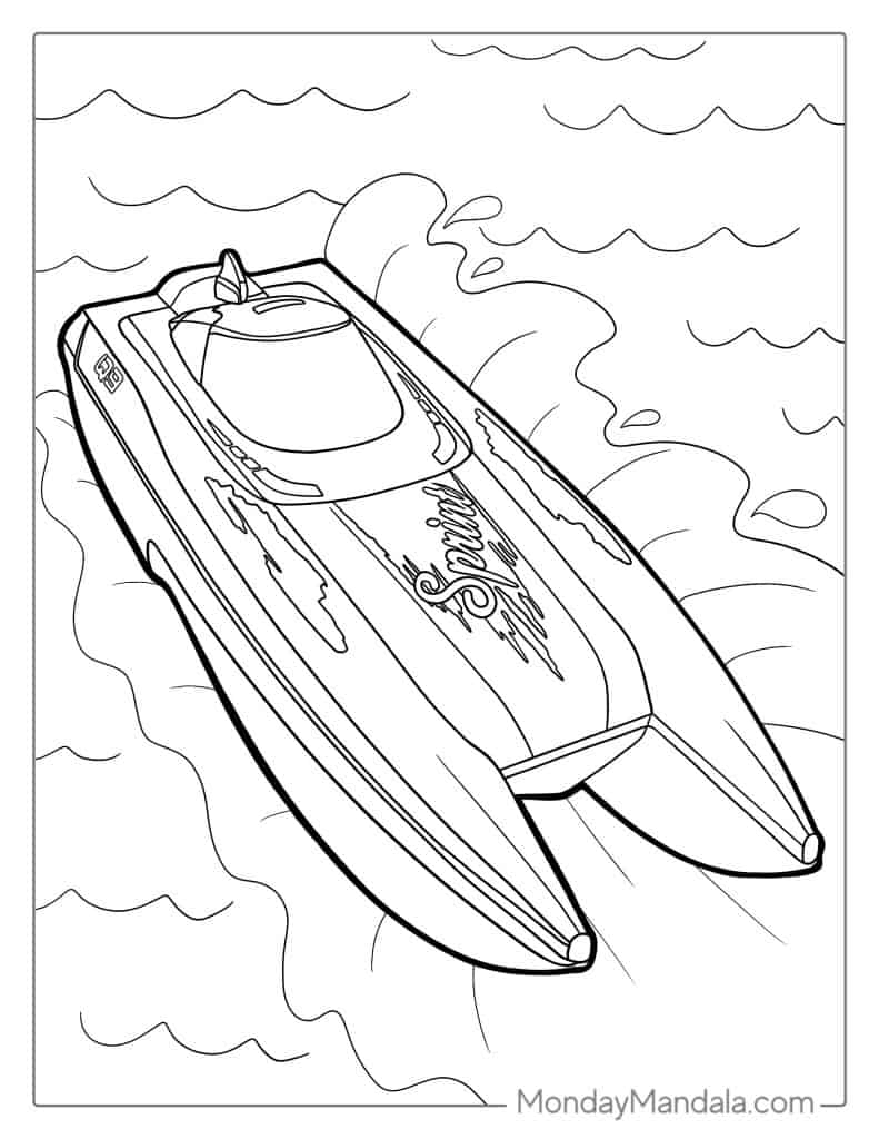 Boat Printable Coloring Pages