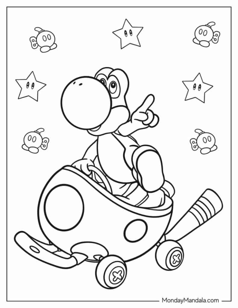 34 Mario Kart Coloring Pages Free PDF Printables 