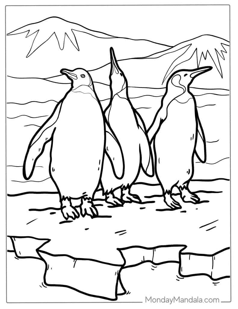 Free Coloring Pages Penguins