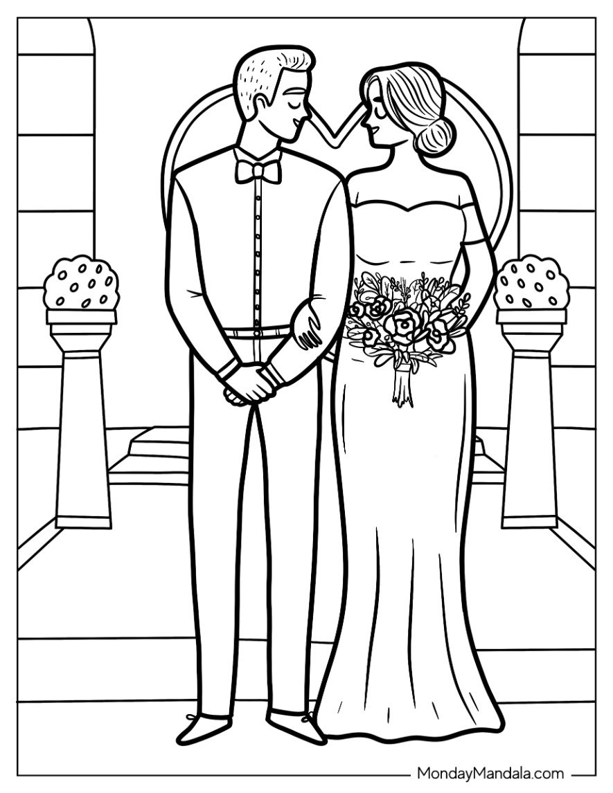 41 Wedding Coloring Pages Free PDF Printables 