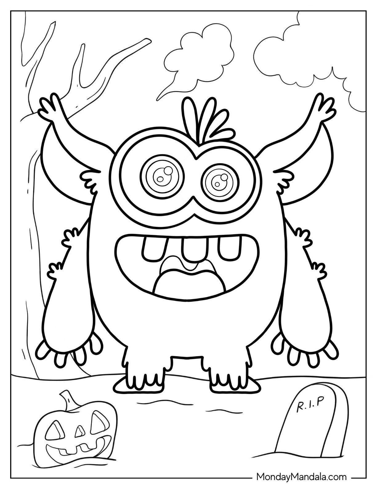42 Monster Coloring Pages Free PDF Printables 