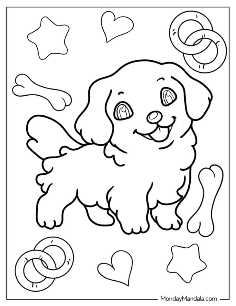 47 Puppy Coloring Pages Free PDF Printables 