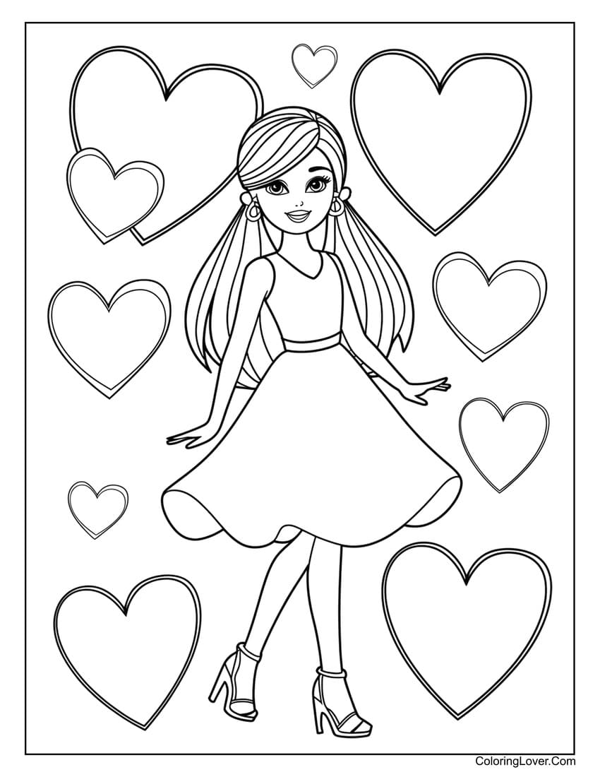 Printable Cute Barbie Coloring Pages