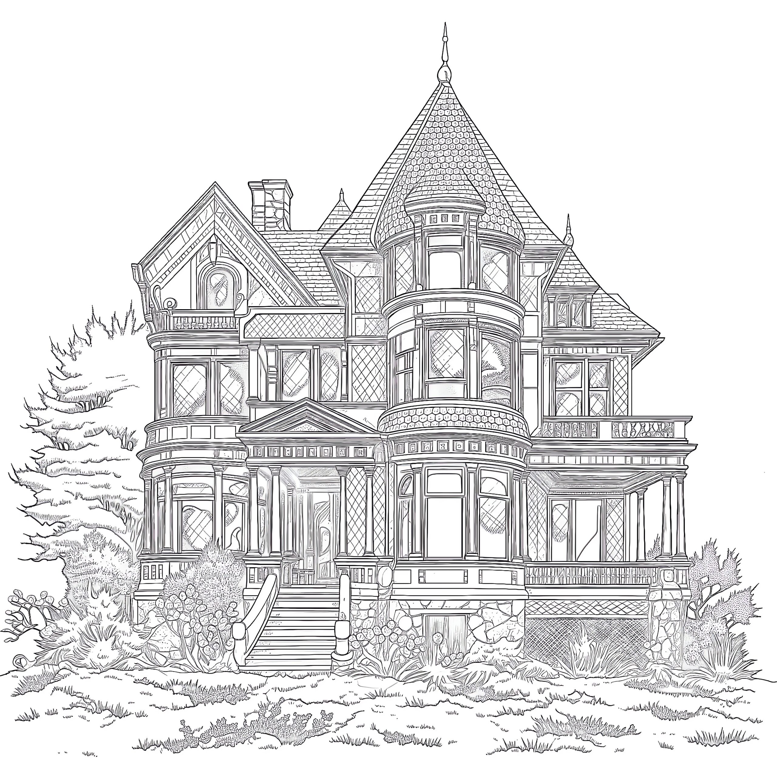 Free Coloring Pages Houses