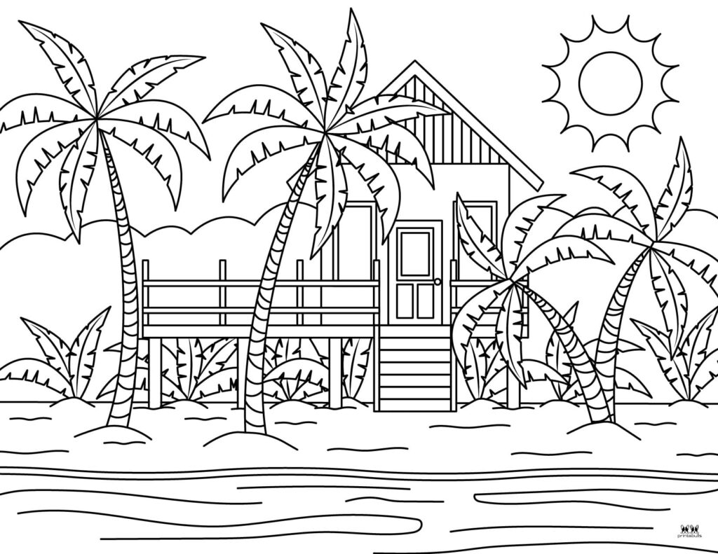 Beach Pictures To Color Fun And Relaxing Activity For All Ages