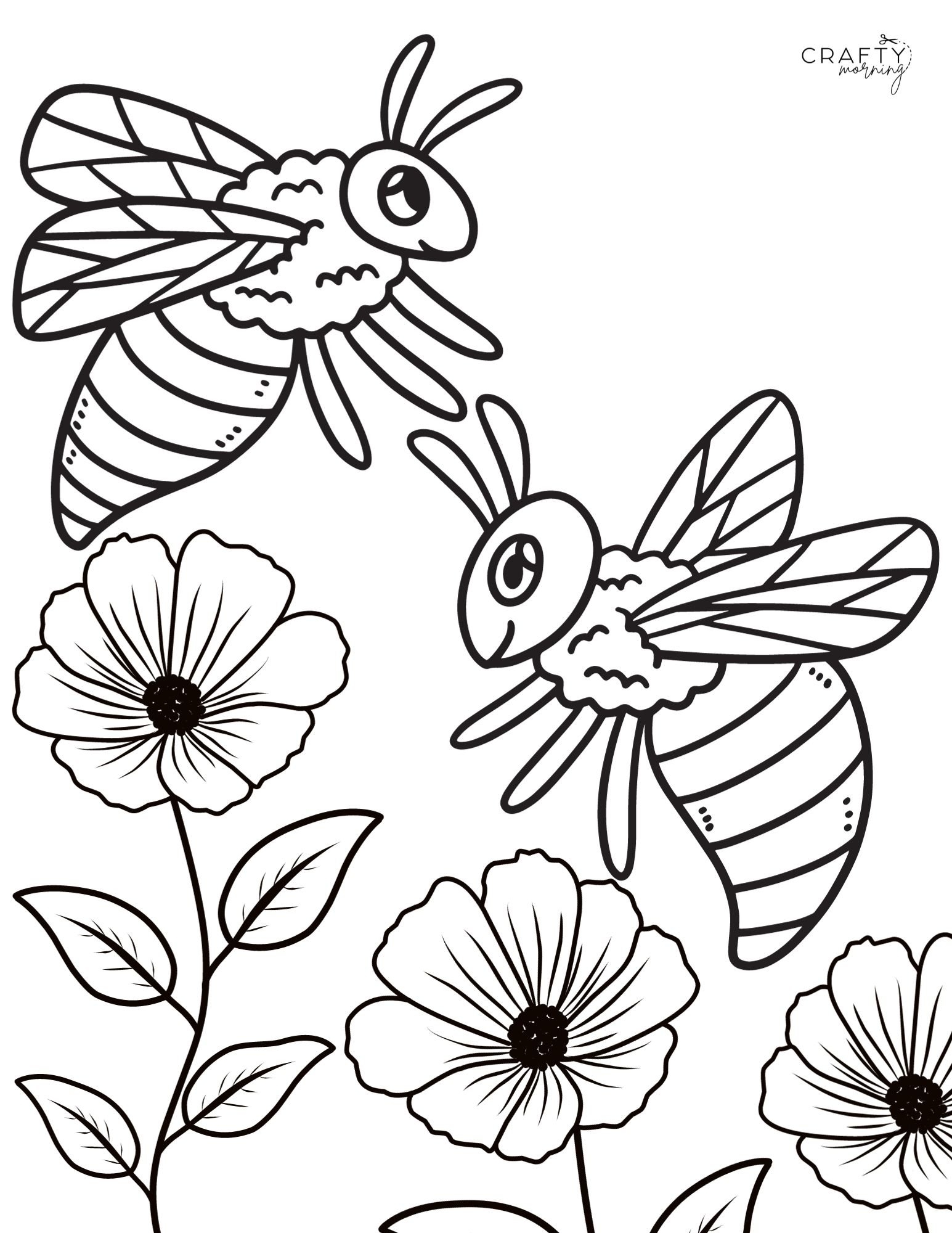 Free Bee Coloring Pages