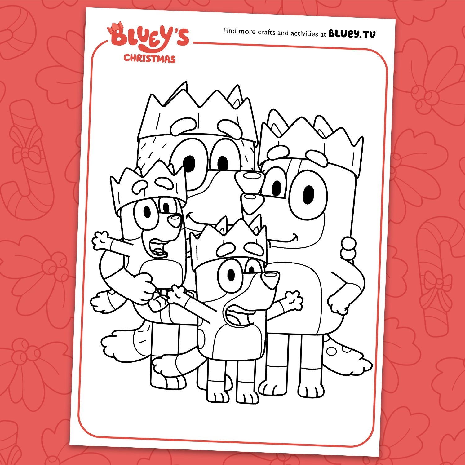 Bluey Christmas Colouring Sheets Bluey Official Website