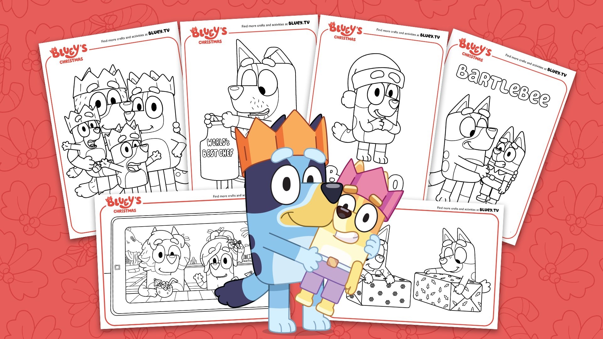 Bluey Christmas Colouring Sheets Bluey Official Website