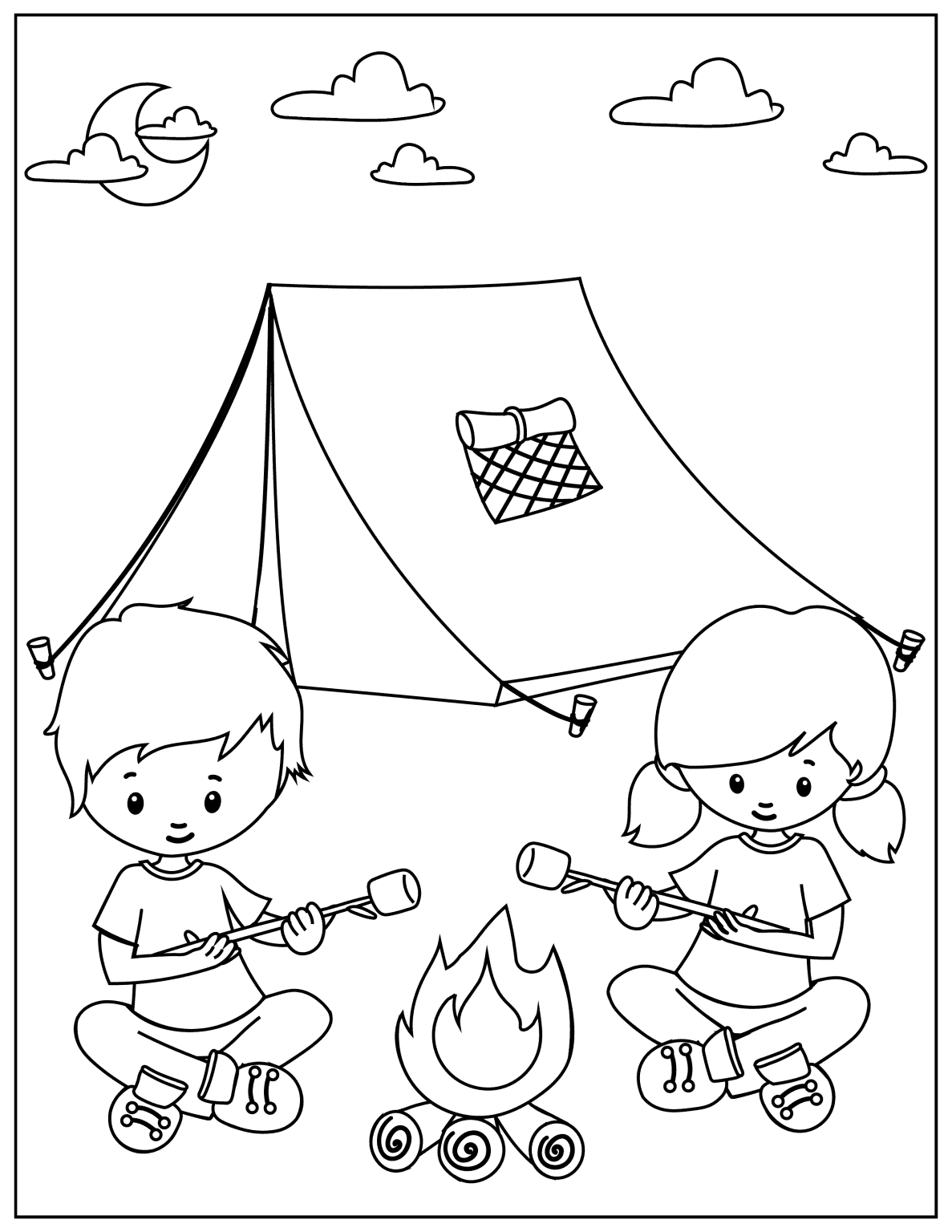 Free Coloring Pages Camping
