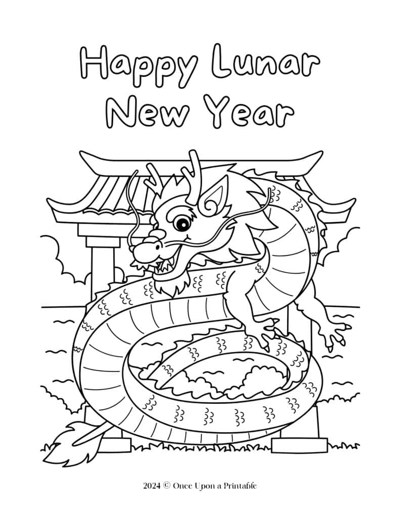 Chinese Lunar New Year Coloring Pages Free Printables Once Upon A Printable