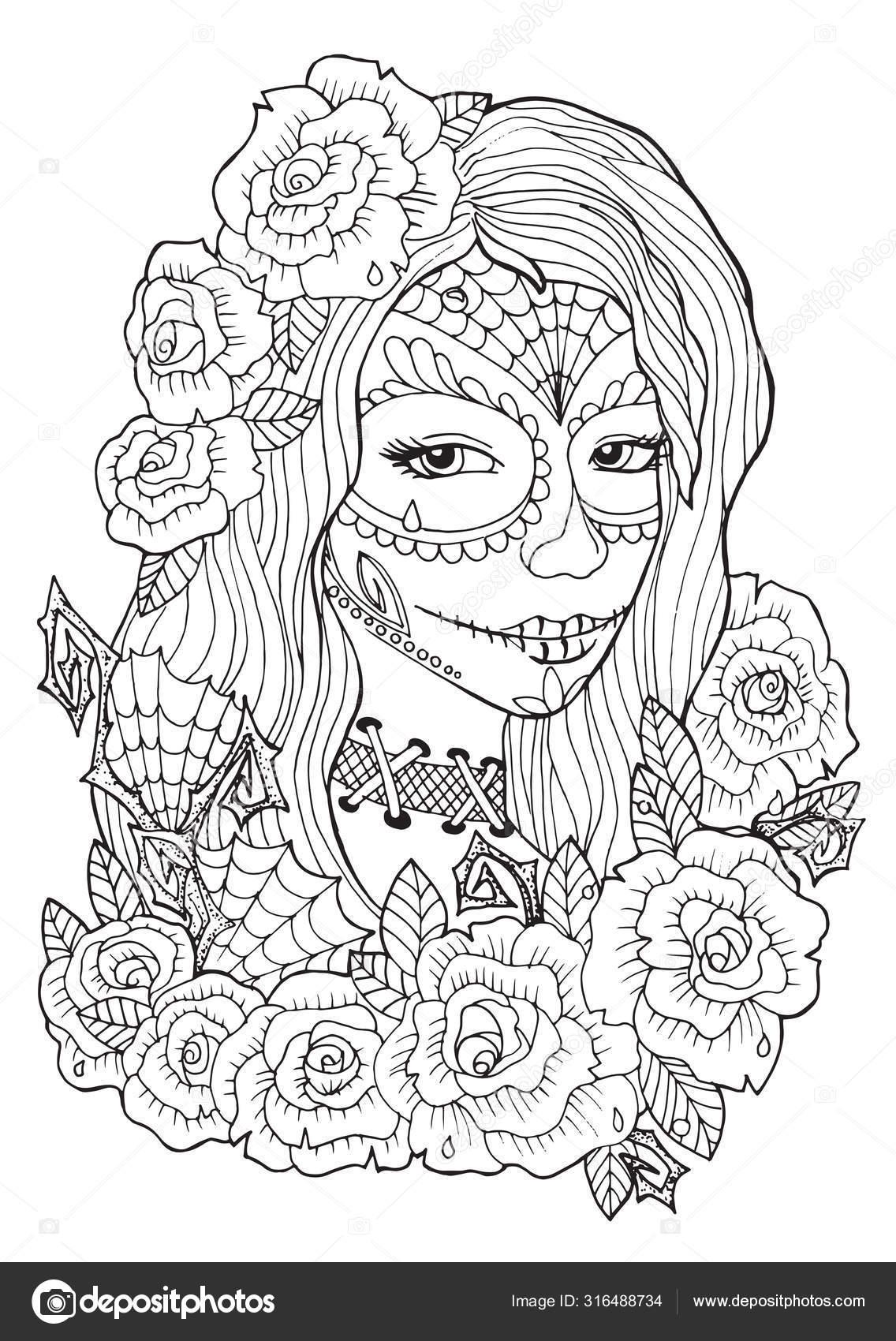 Day Of The Dead Printable Coloring Pages