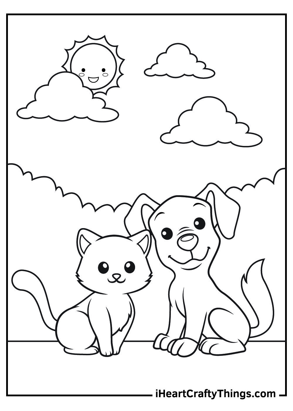 Dog And Cat Coloring Pages