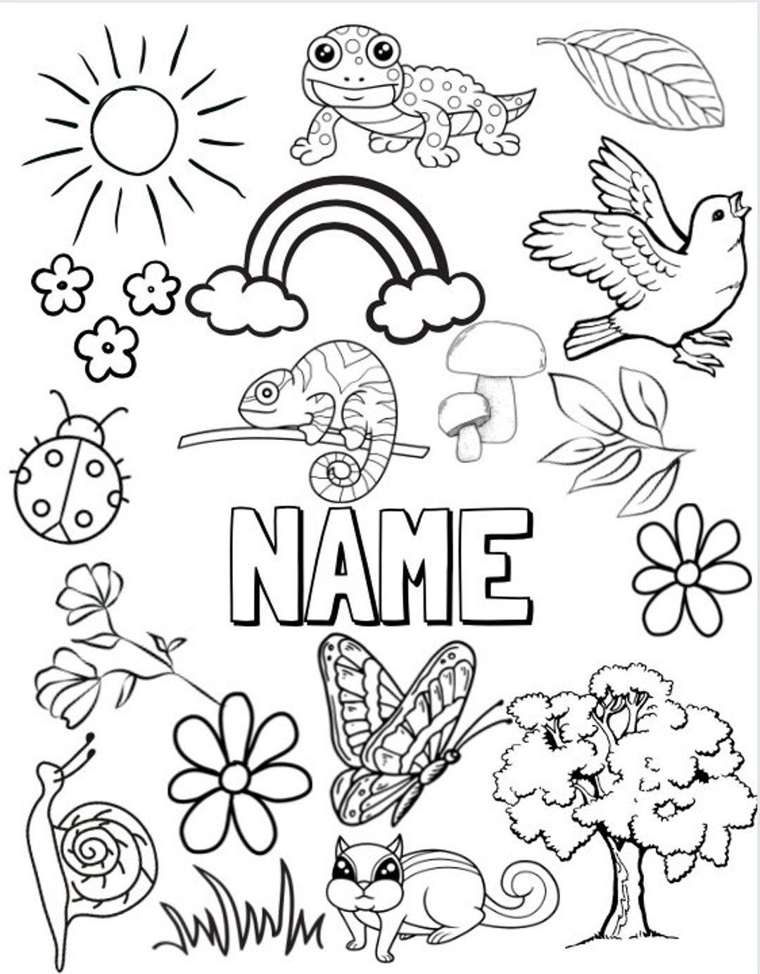 EDITABLE Custom Coloring Pages Name Coloring Page Personalized Coloring Pages Custom Coloring Page Birthday Printable Birthday Etsy
