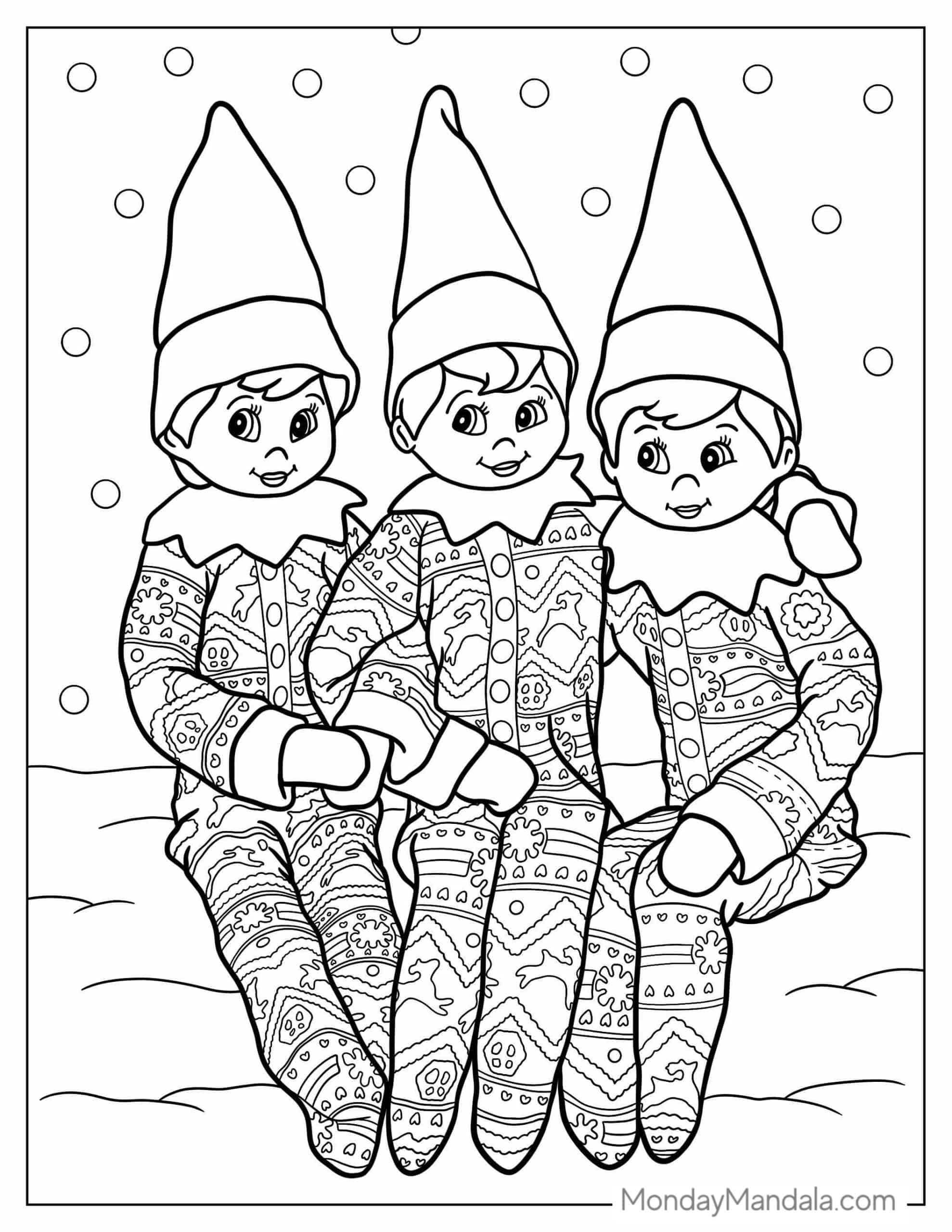 Elf On The Shelf Coloring Page