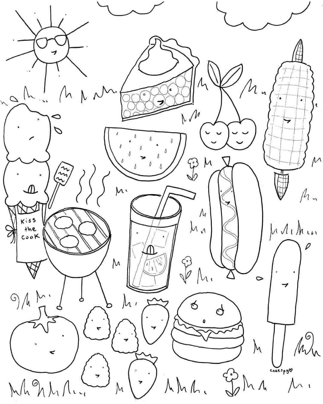 Food Coloring Pages Printable Coloring Pages FREE