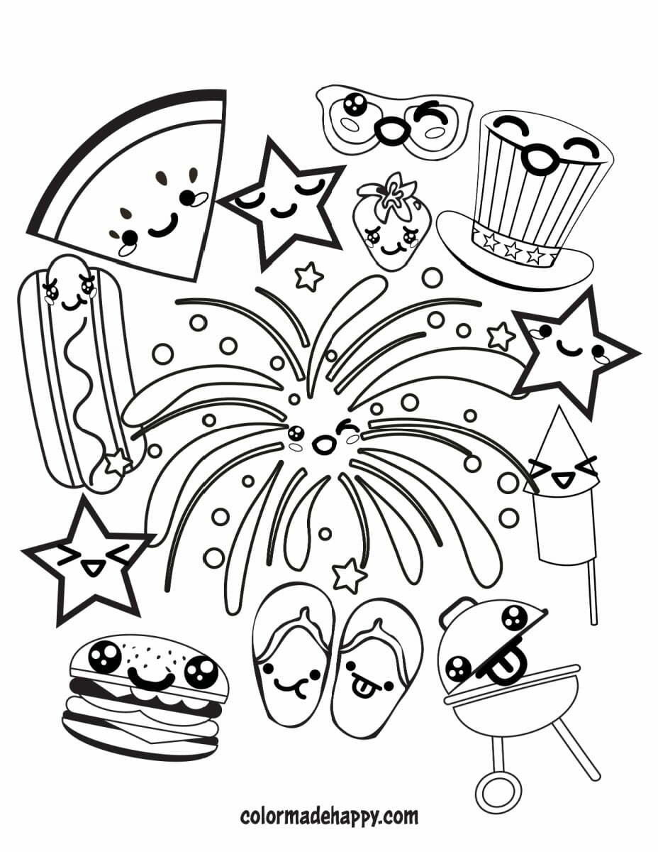 Fourth Of July Coloring Pages Color Made Happy