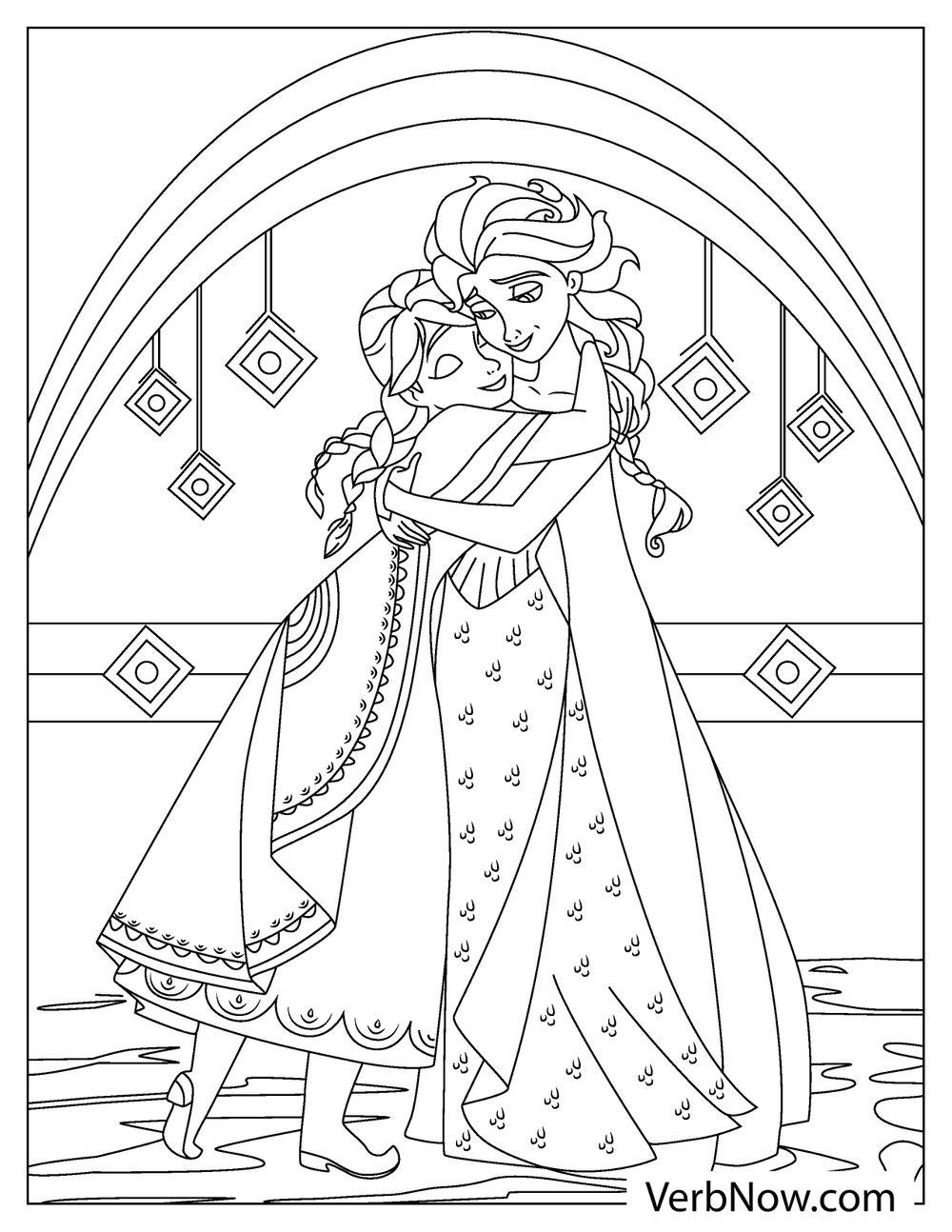 Free ANNA AND ELSA Coloring Pages For Download Printable PDF 