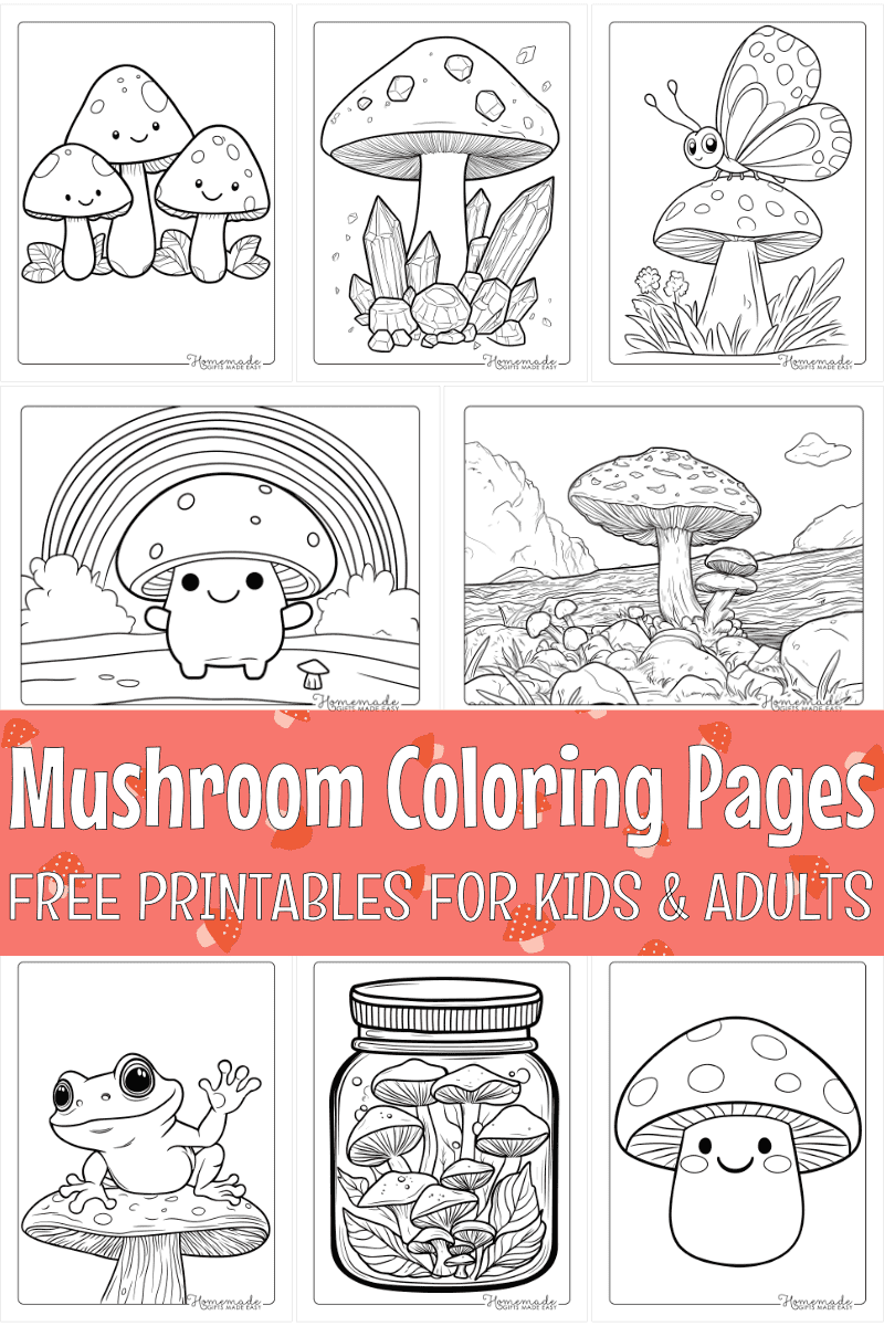 Free Mushroom Coloring Pages
