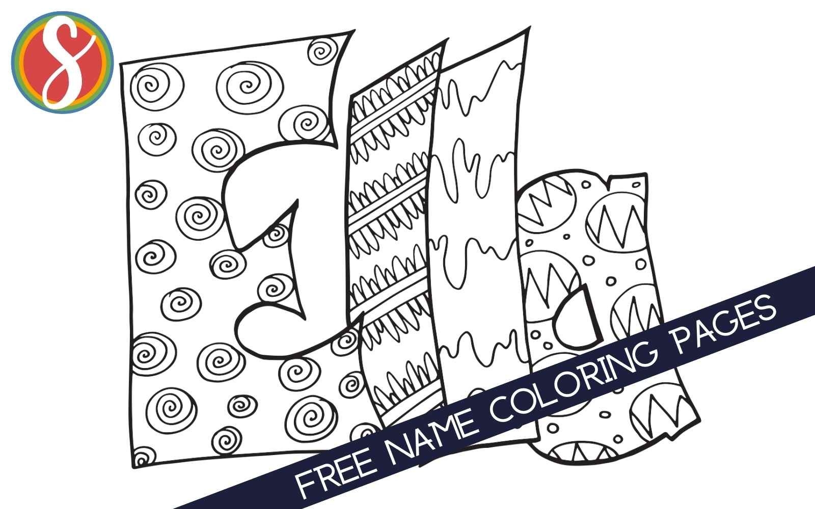 Free Name Coloring Pages Stevie Doodles Worksheets Library