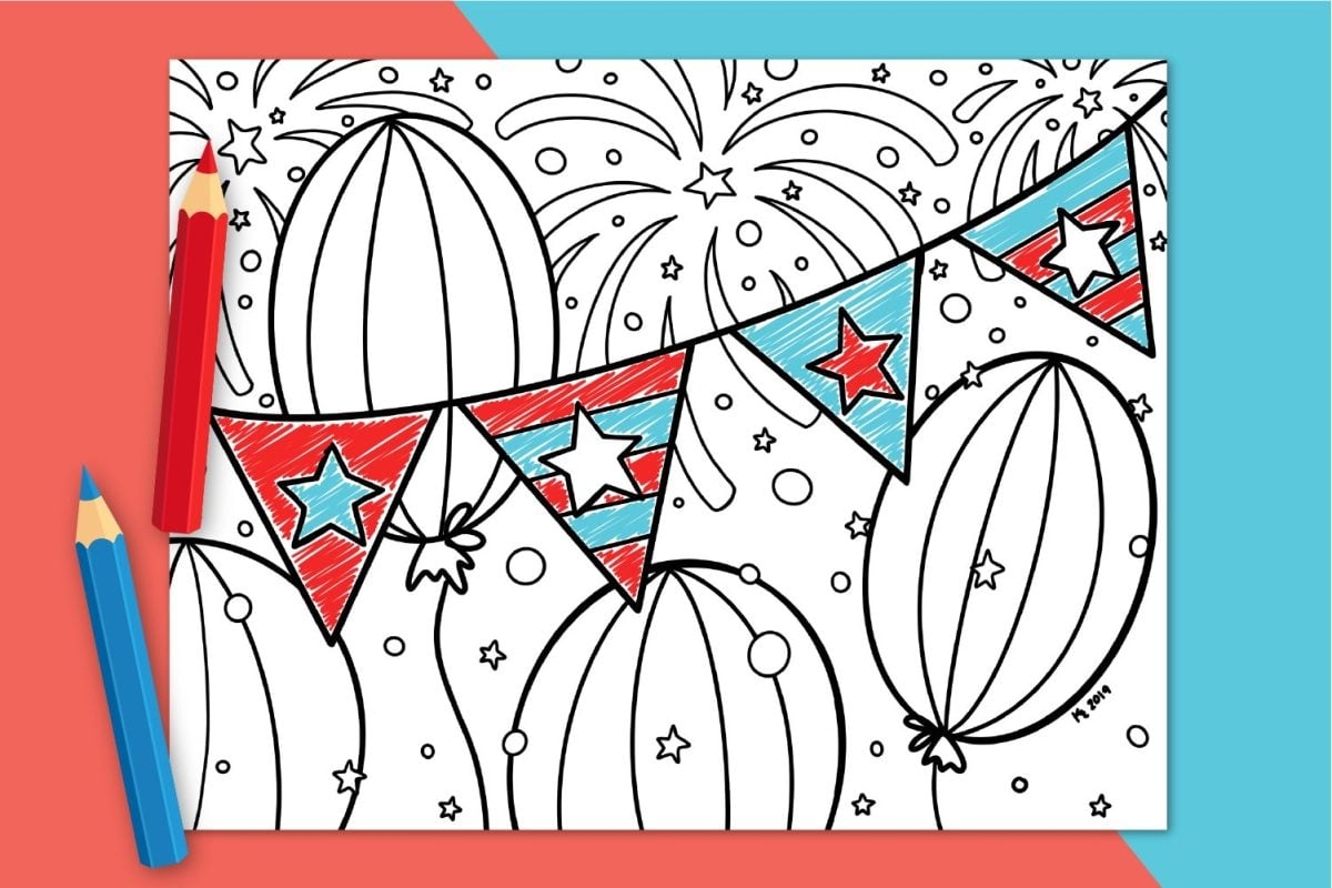 Free Printable 4th Of July Coloring Pages Hey Let s Make Stuff