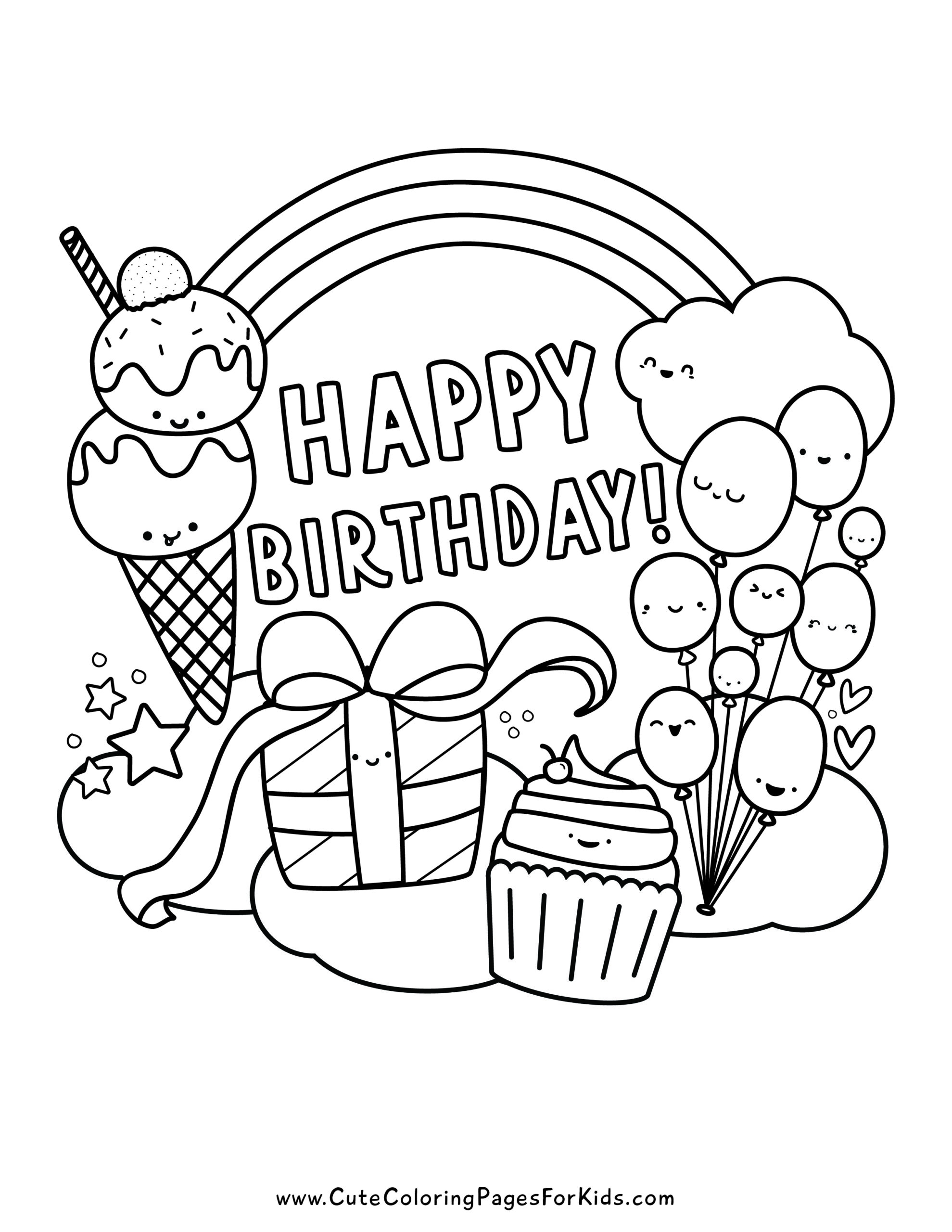 Free Coloring Pages Birthday