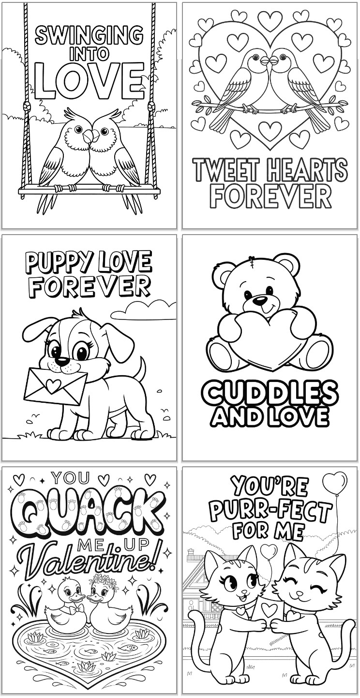 Free Printable Cute Valentine s Day Animals Coloring Pages For Kids The Artisan Life