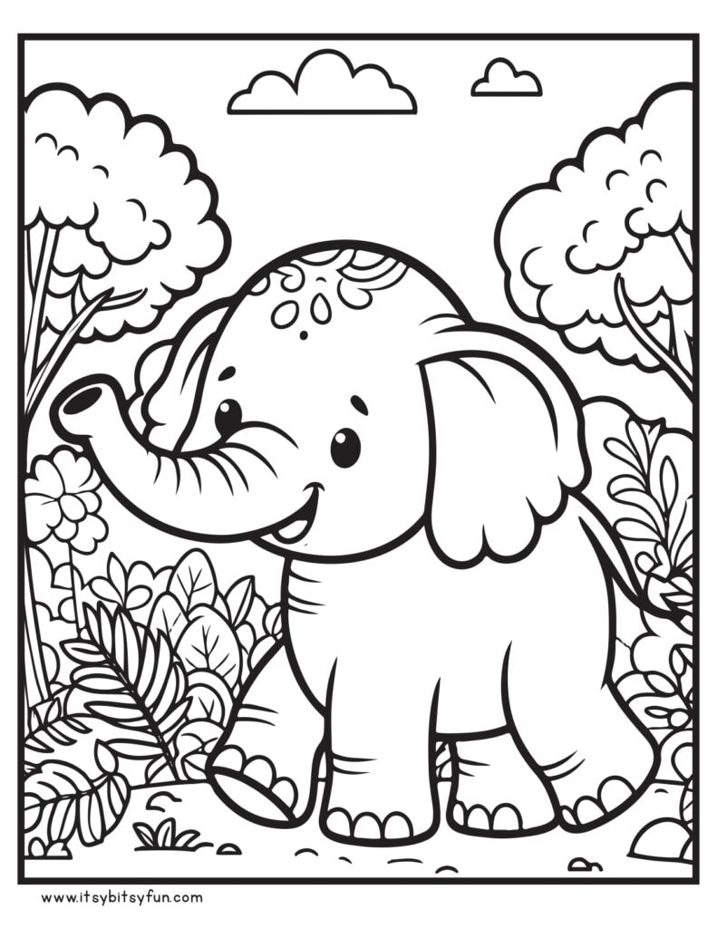 Free Printable Elephant Coloring Pages For Kids Itsy Bitsy Fun
