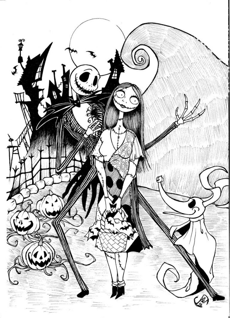 Printable Jack Skellington Coloring Page