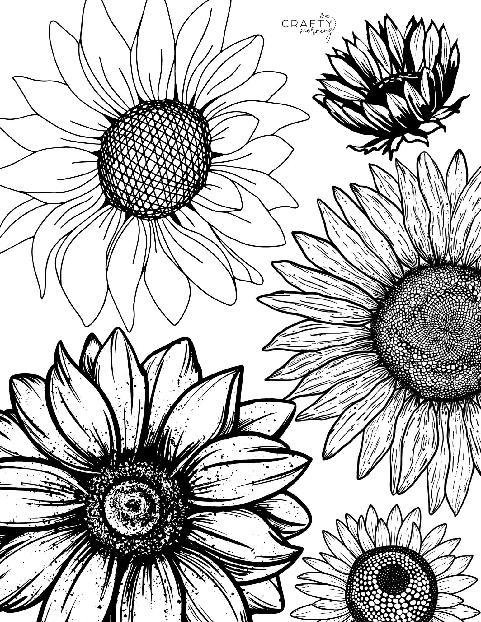 Printable Sunflower Coloring Pages