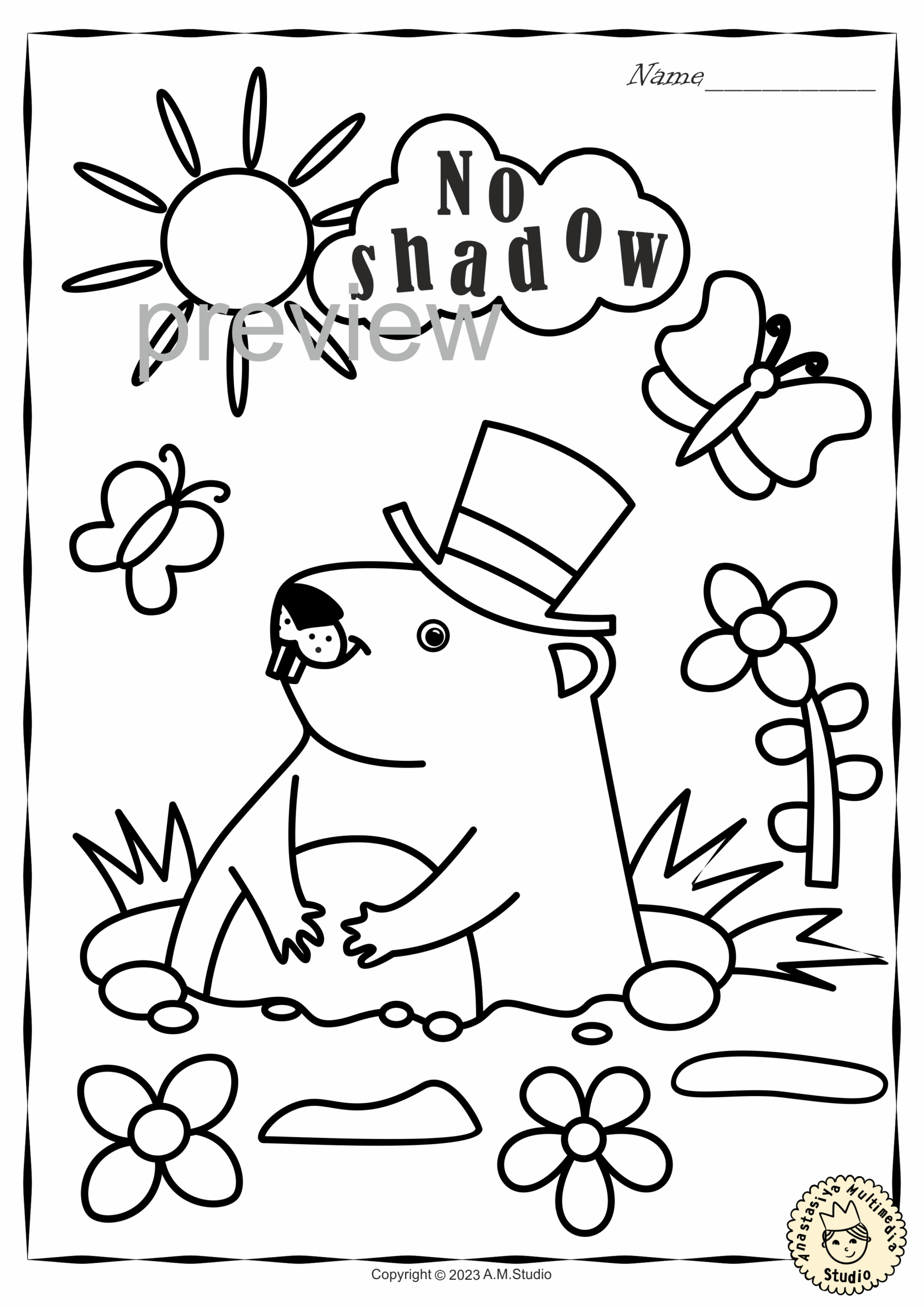 Free Groundhog Day Coloring Pages
