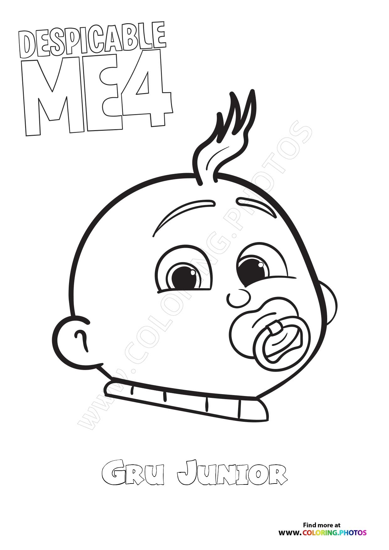 Gru Junior Despicable Me 4 Coloring Pages For Kids