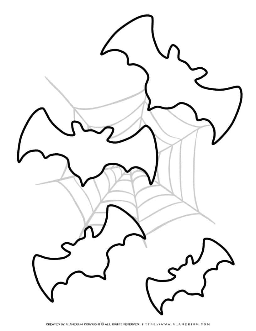 Halloween Coloring Page Bats Planerium