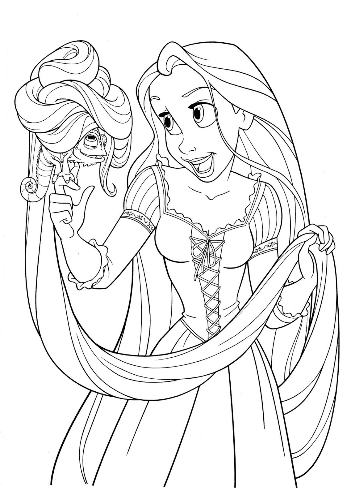Kids Under 7 Tangled Rapunzel Coloring Pages