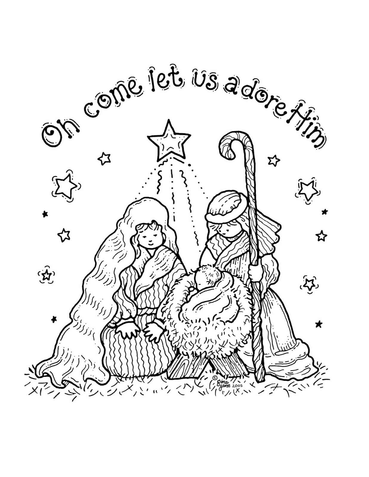 Nativity Coloring Pages Printable Coloring Pages FREE