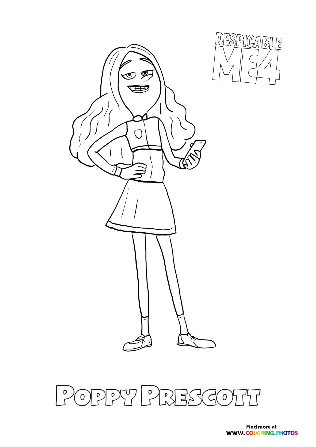 Poppy Prescott Despicable Me 4 Coloring Pages For Kids