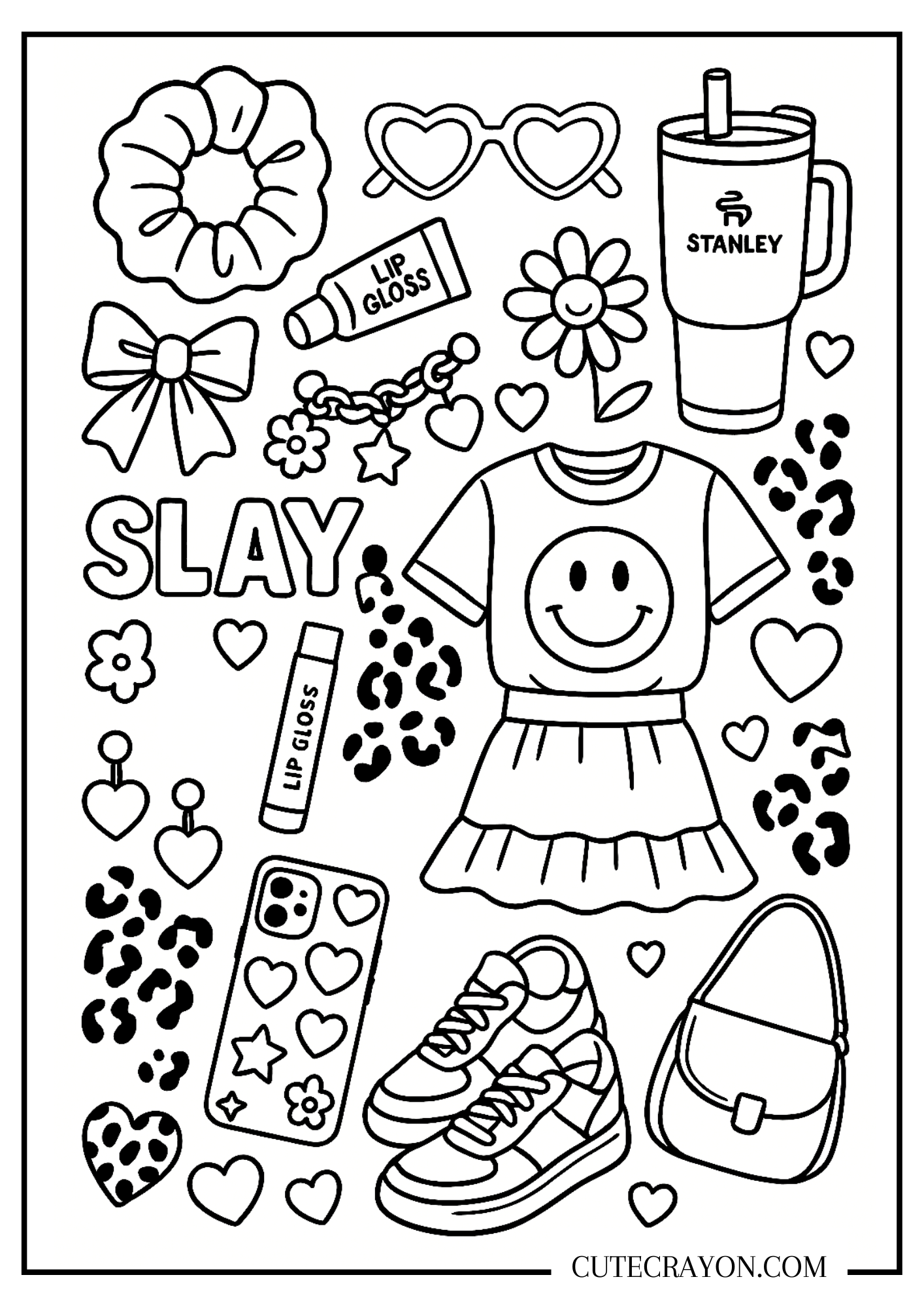 Preppy Coloring Pages Free Printable PDFs To Download