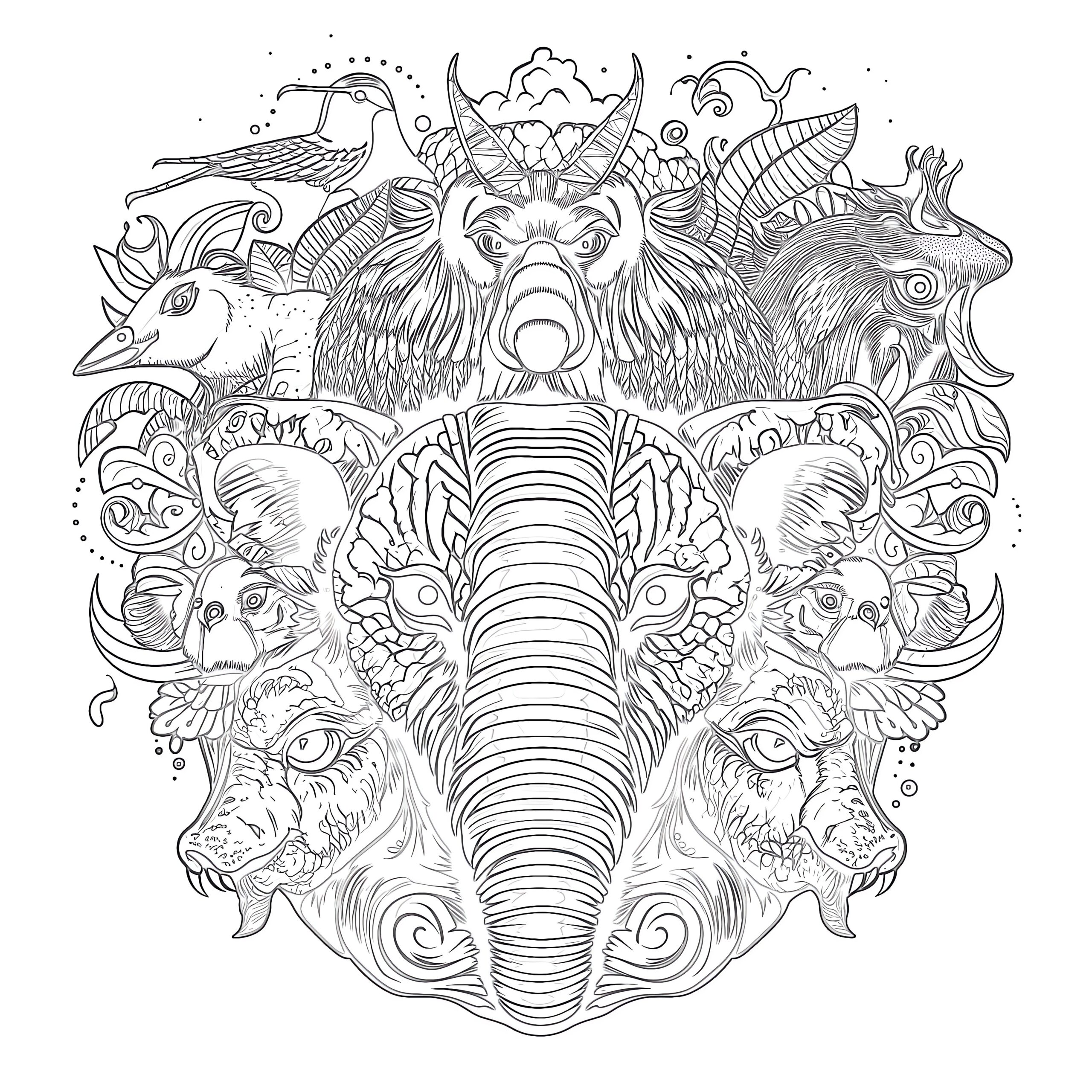 Printable Coloring Pages Of Animals For Adults