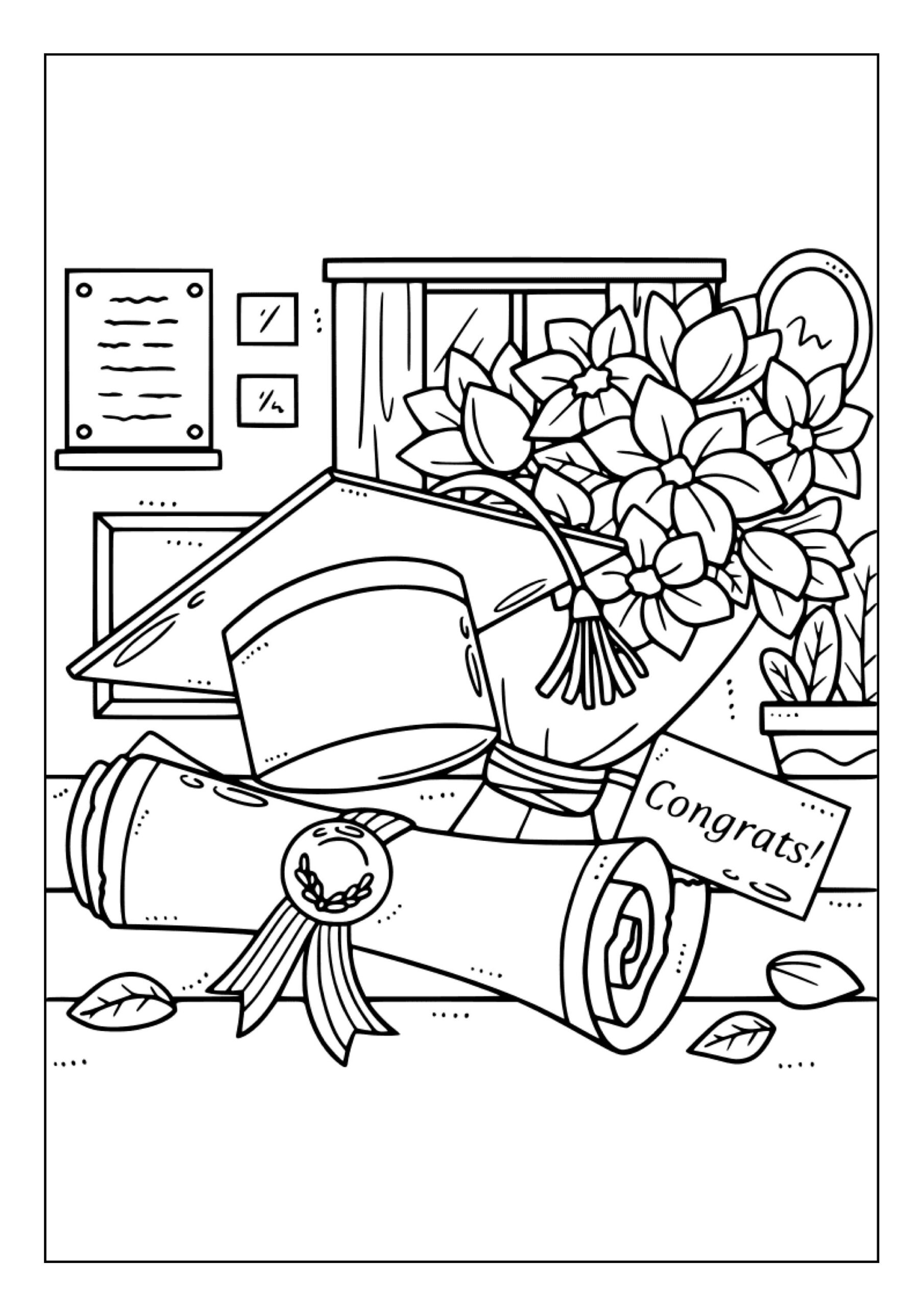 Printable Graduation Coloring Pages For Kids Adults 75 Pages Instant Digital Download PDF High School Graduation Coloring Sheets Etsy Israel