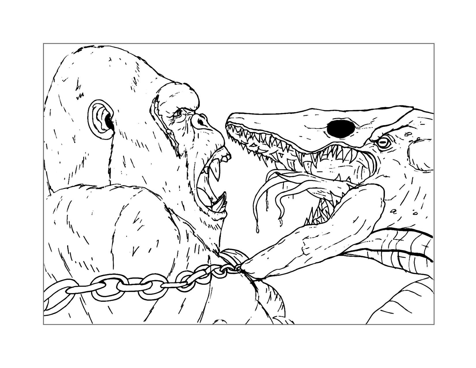 Skull Monster Captures King Kong Coloring Page Printable Coloring Pages FREE