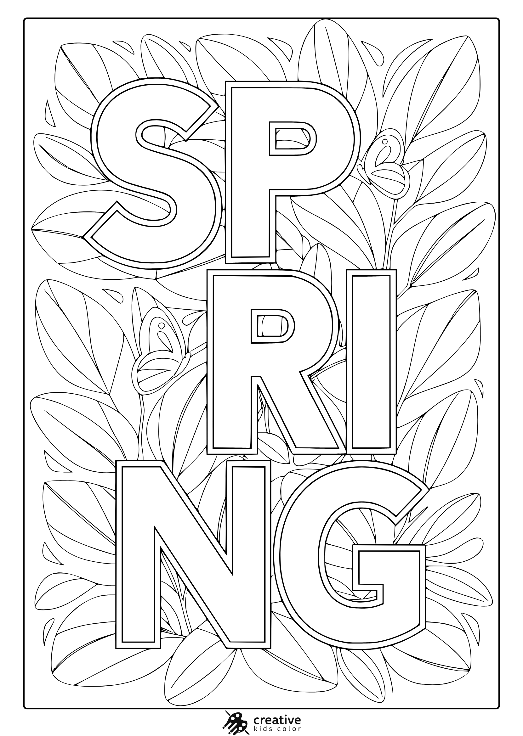Free Printable Spring Coloring Page