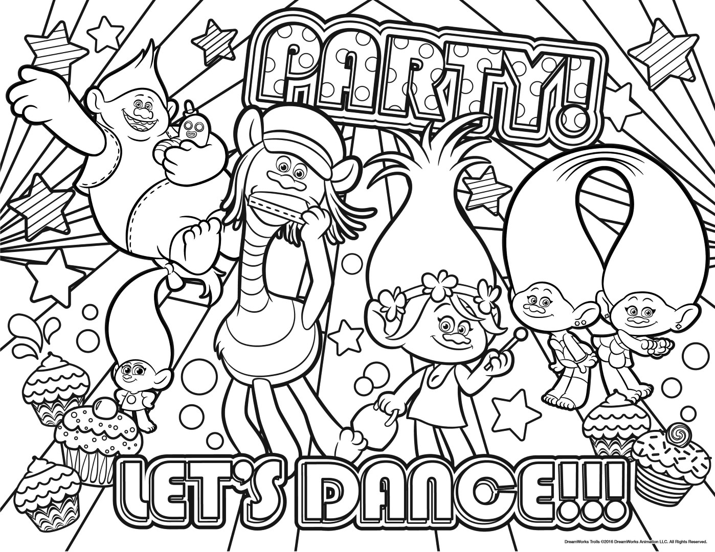 Free Trolls Printable Coloring Pages