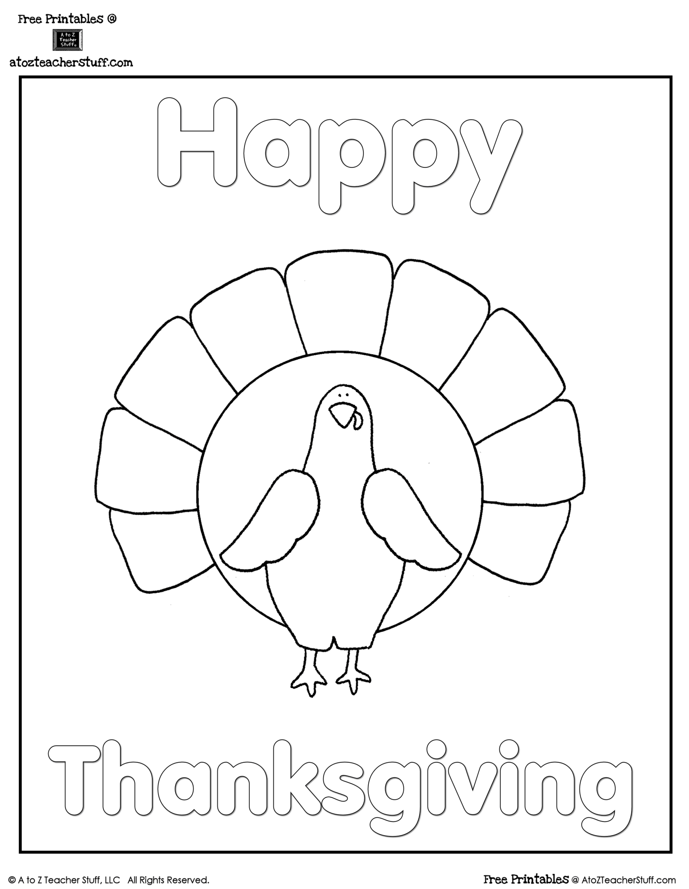 Free Turkey Color Pages Printables