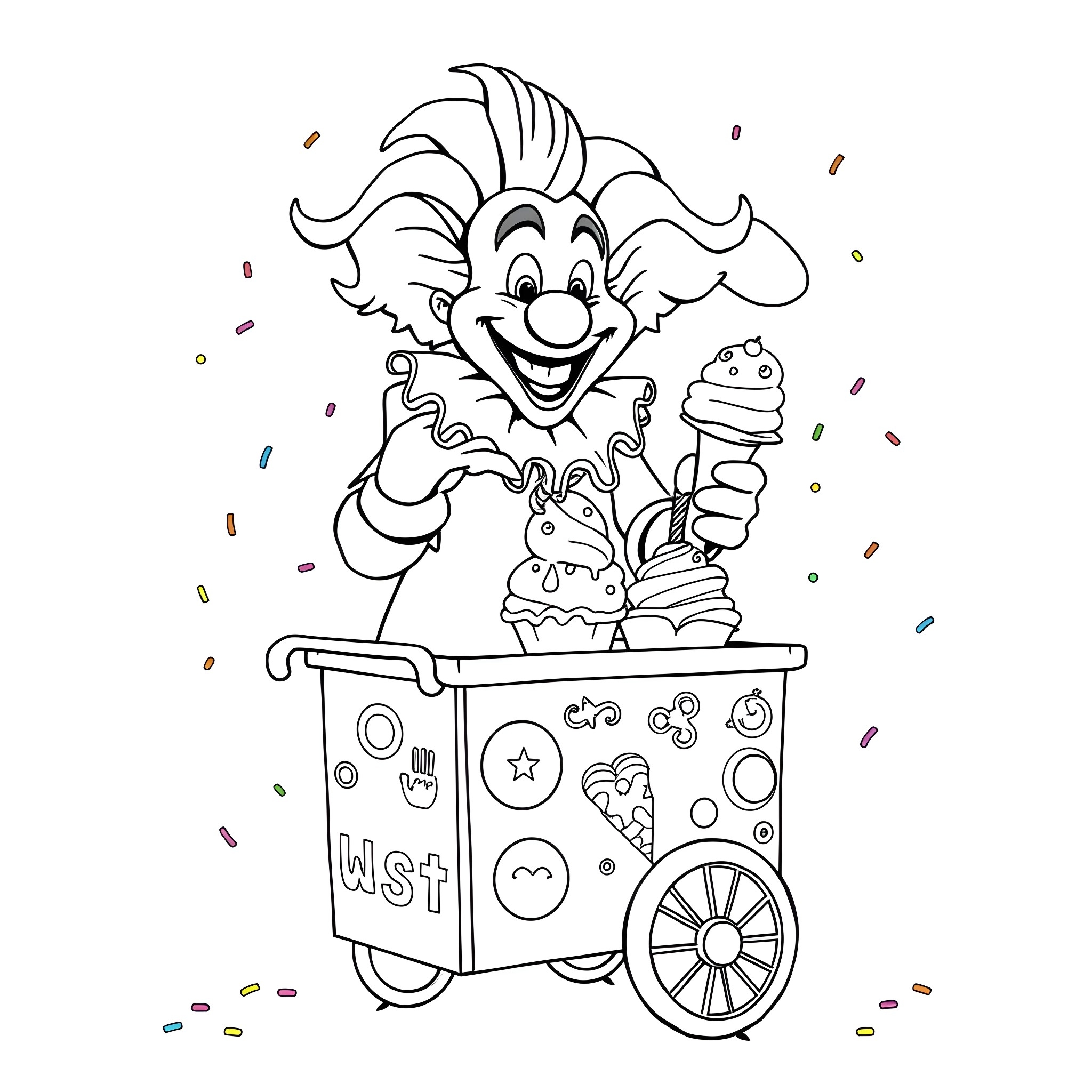 Clown Printable Coloring Pages