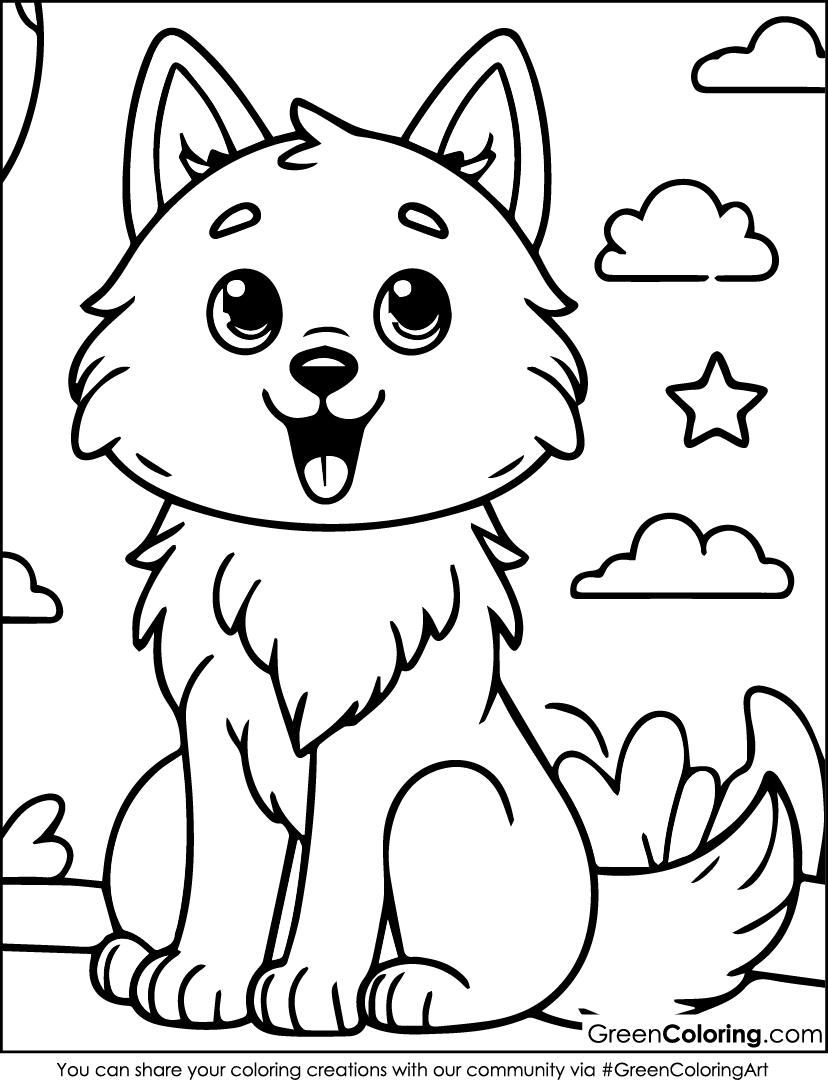 Free Wolf Coloring Pages