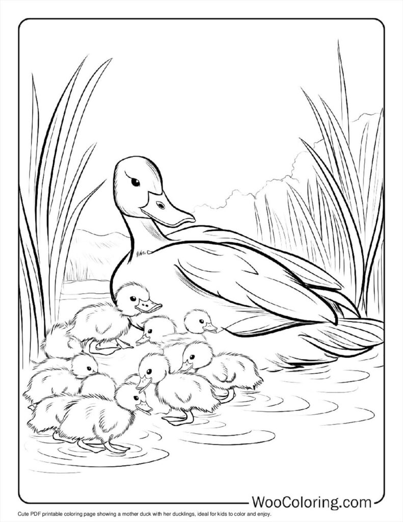 100 Duck Coloring Pages Free PDF To Print Woo Coloring