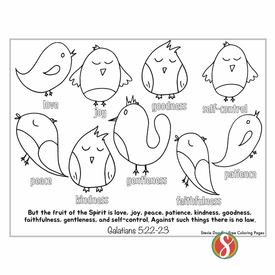 100 Free Fruit Of The Spirit Coloring Pages Stevie Doodles