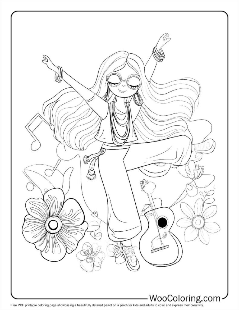 100 Hippie Coloring Pages Free PDF To Print Woo Coloring