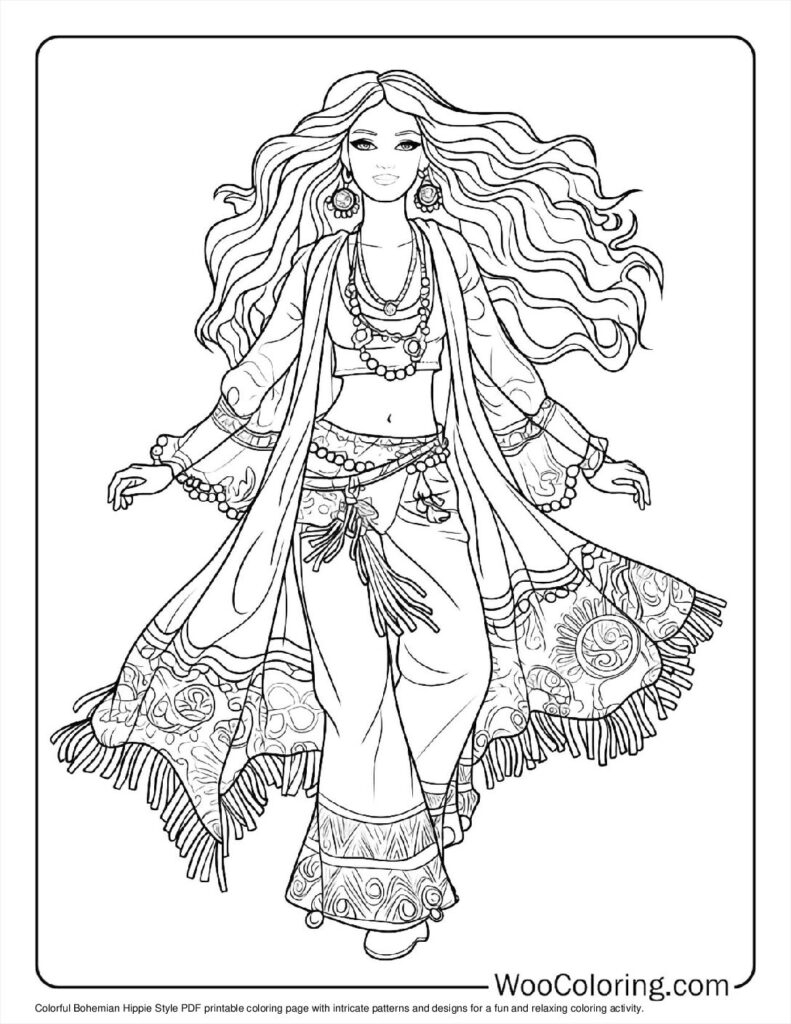 100 Hippie Coloring Pages Free PDF To Print Woo Coloring
