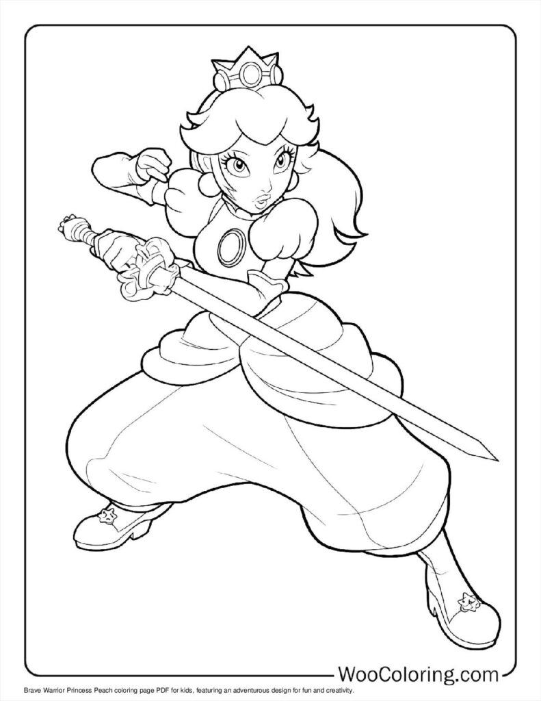 Princess Peach Printable Coloring Pages