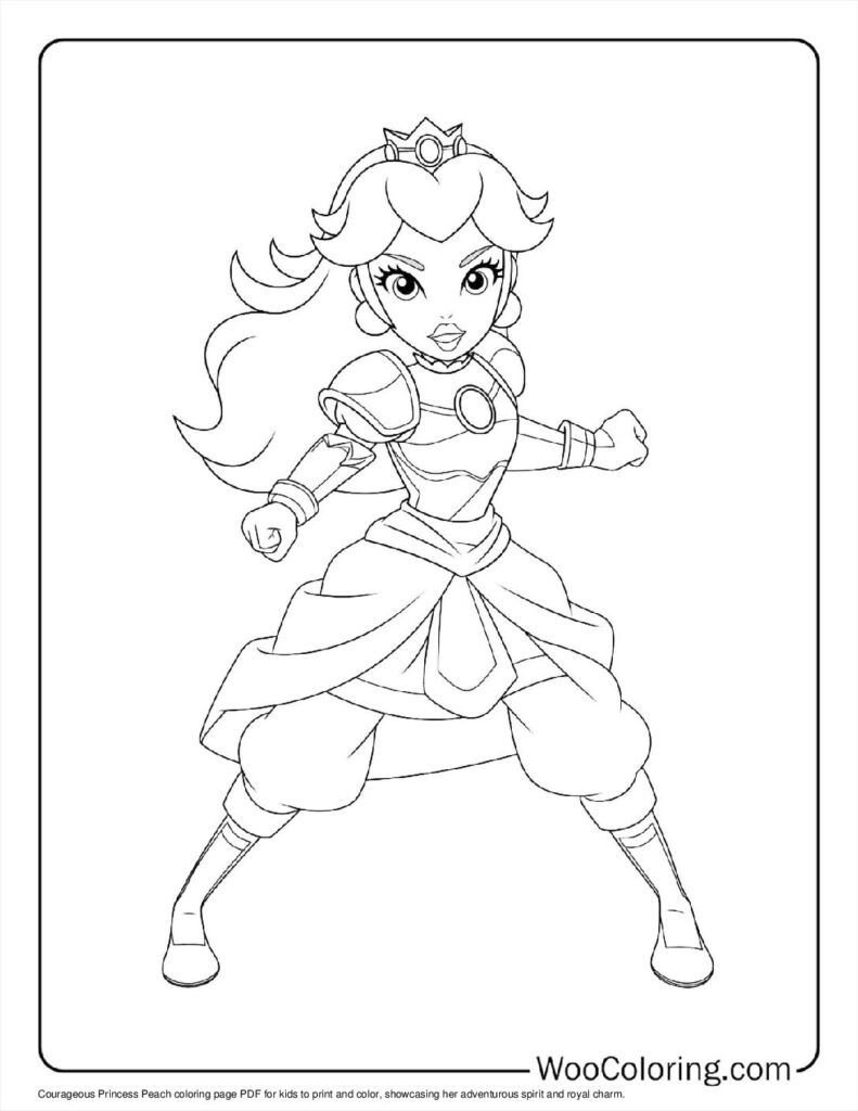 Princess Peach Coloring Page Free
